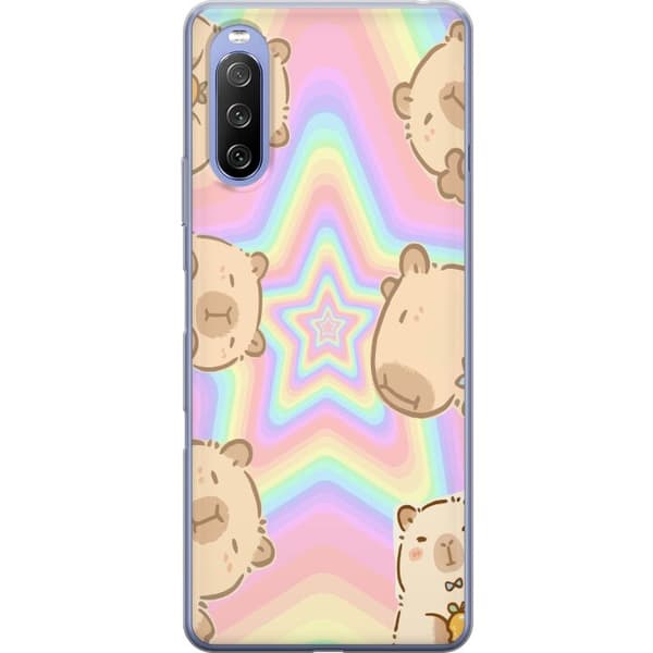 Sony Xperia 10 III Genomskinligt Skal Kawaii Capybara Galaxy Söt Anime Djur Rymdmotiv Kawaii Trend Present TikTok Design