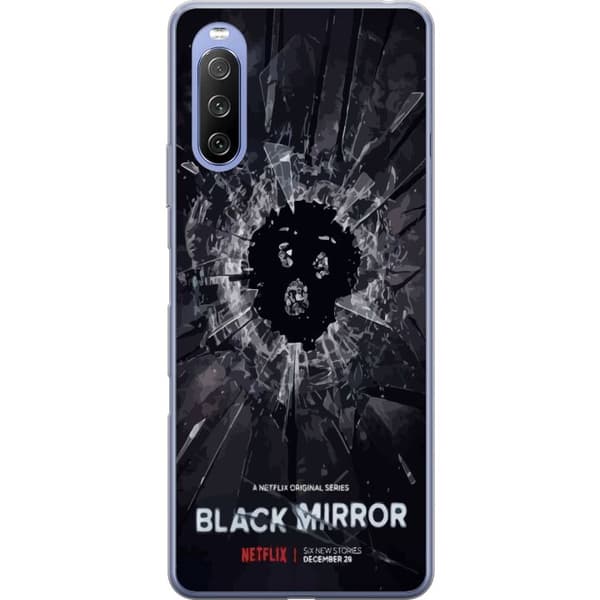 Sony Xperia 10 III Lite Läpinäkyvä kuori Black Mirror Sci-Fi Netflix -sarja Dystopia Teknologia Cyberpunk Synkkä TV Videopeli Teema