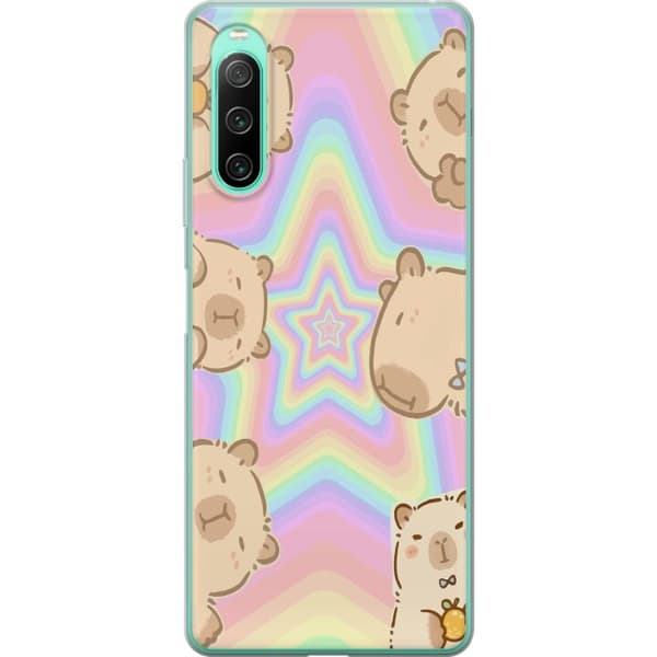 Sony Xperia 10 IV Gjennomsiktig deksel Kawaii Capybara Galaxy Søt Anime Dyr Romtema Kawaii Trend Gave TikTok Design