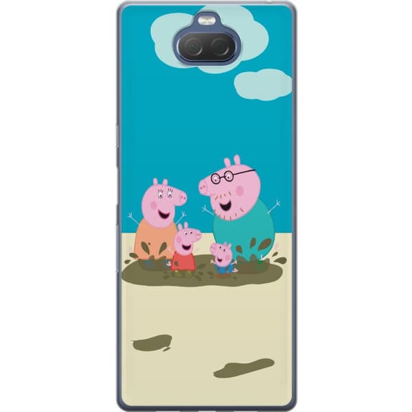 Sony Xperia 10 Plus Genomskinligt Skal Greta Gris Familjen George Lerpöl Barnmotiv Serie Populär Barnkaraktär Glädje