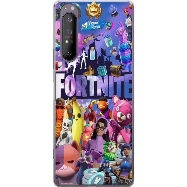Sony Xperia 1 II Genomskinligt Skal Fortnite Skins Emotes Battle Royale Karaktärer Gamer Gamingmotiv Coolt Barn Ungdom