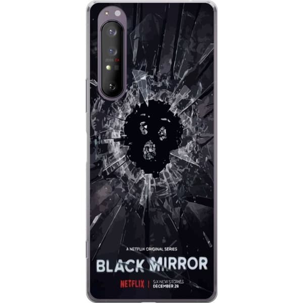 Sony Xperia 1 II Gjennomsiktig deksel Black Mirror Sci-Fi Netflix Serie Dystopi Teknologi Cyberpunk Mørkt TV Videospill Tema