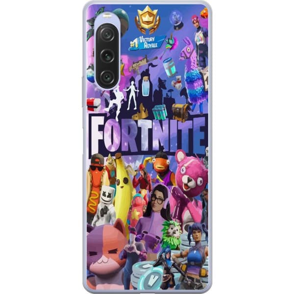 Sony Xperia 10 V Läpinäkyvä kuori Fortnite Skins Emotes Battle Royale Hahmot Gamer Peliteema Siisti Lapset Nuoret