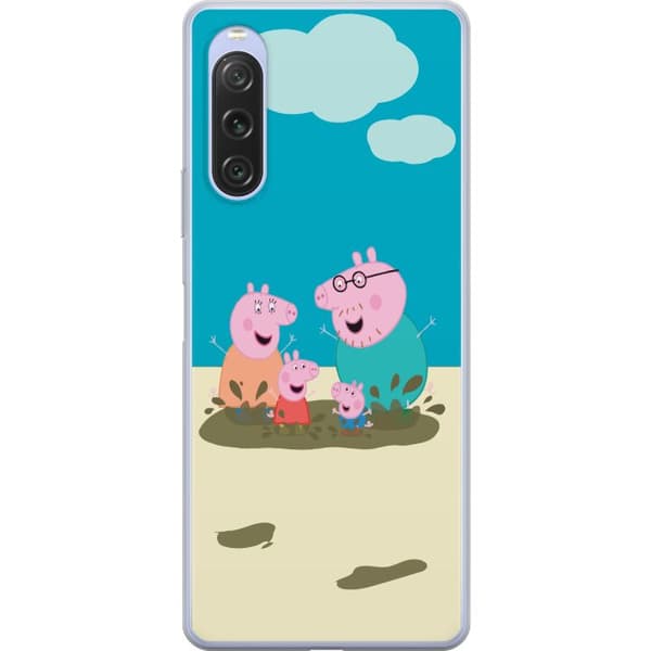 Sony Xperia 10 V Genomskinligt Skal Greta Gris Familjen George Lerpöl Barnmotiv Serie Populär Barnkaraktär Glädje
