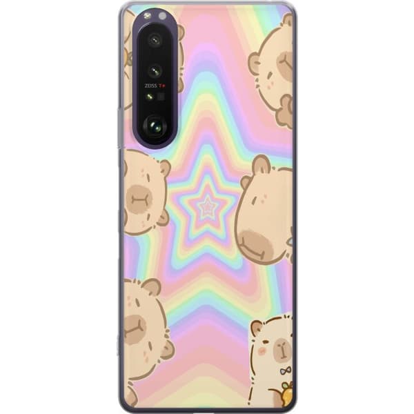 Sony Xperia 1 III Läpinäkyvä kuori Kawaii Capybara Galaxy Söpö Anime Eläin Avaruusteema Kawaii Trendi Lahja TikTok-suunnittelu