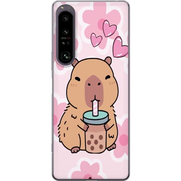 Sony Xperia 1 IV Gjennomsiktig deksel Kawaii Capybara Hjerteanime Stil Søt Design Dyretema TikTok Populær Gave Jente