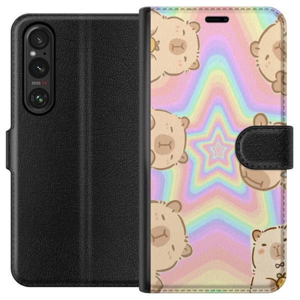 Sony Xperia 1 VI Plånboksfodral Kawaii Capybara Galaxy Söt Anime Djur Rymdmotiv Kawaii Trend Present TikTok Design