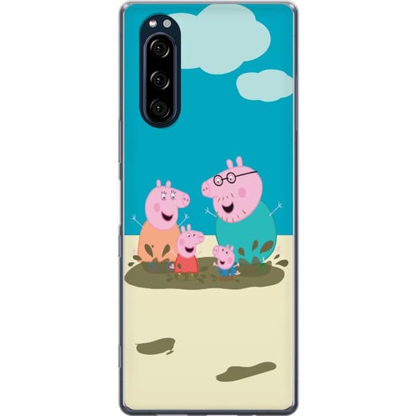 Sony Xperia 5 Genomskinligt Skal Greta Gris Familjen George Lerpöl Barnmotiv Serie Populär Barnkaraktär Glädje