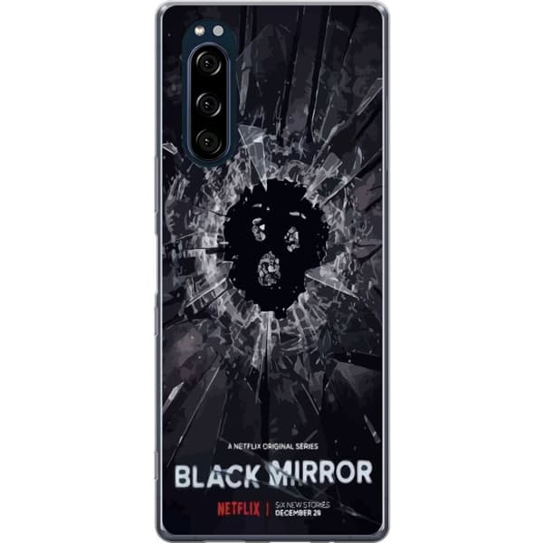 Sony Xperia 5 Genomskinligt Skal Black Mirror Sci-Fi Netflix Serie Dystopi Teknik Cyberpunk Mörkt TV Spelmotiv