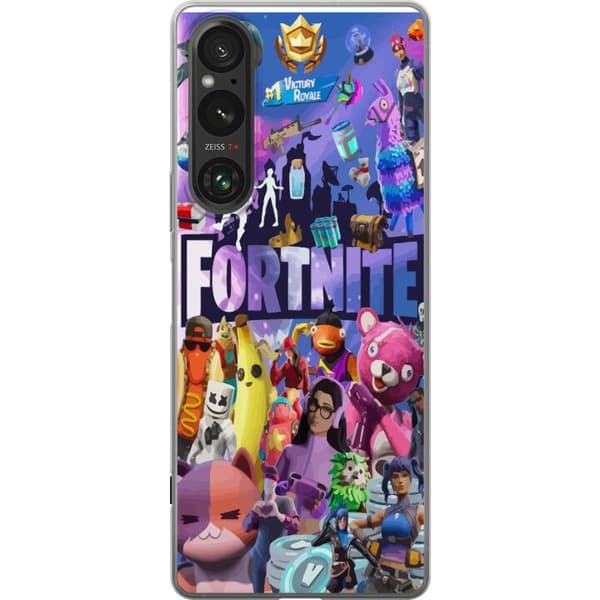 Sony Xperia 1 VI Genomskinligt Skal Fortnite Skins Emotes Battle Royale Karaktärer Gamer Gamingmotiv Coolt Barn Ungdom