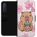 Miniatyrbillede 1 af 3: Sony Xperia 5 II Tegnebogsetui Kawaii Capybara Hjerte Anime Stil Sød Design Dyremotiv TikTok Populær Gave Pige