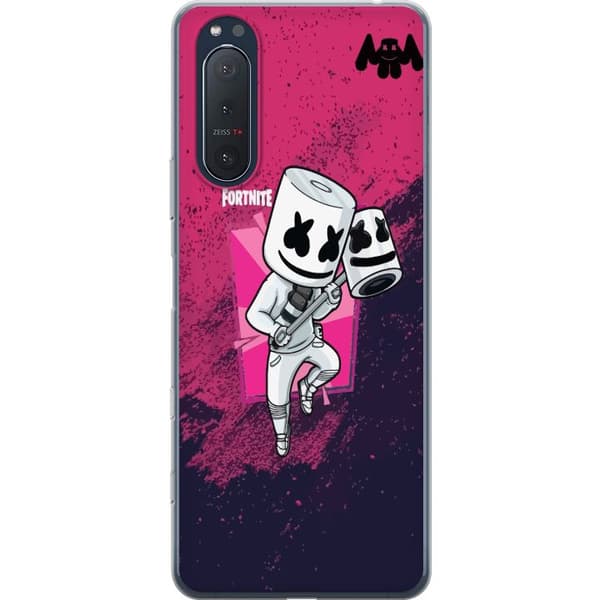 Sony Xperia 5 II Genomskinligt Skal Marshmello Fortnite Skin Emote Gaming DJ Karaktär Populärt Motiv Barn Ungdom Trend