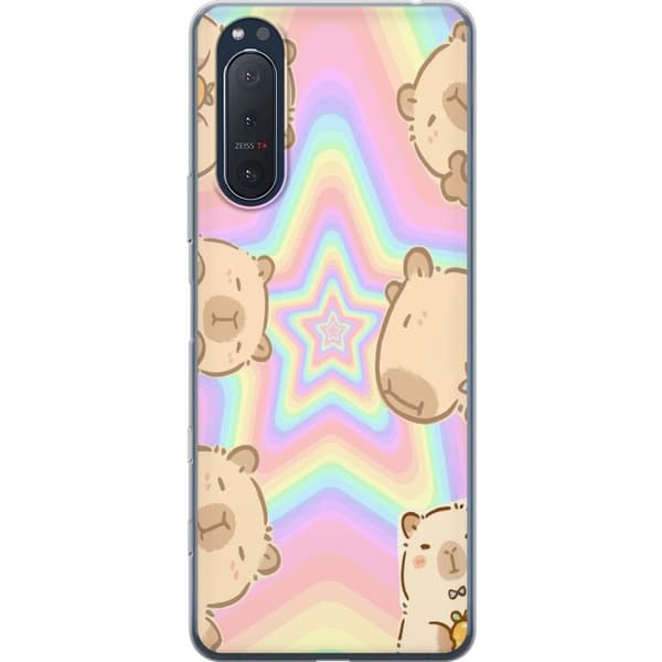 Sony Xperia 5 II Genomskinligt Skal Kawaii Capybara Galaxy Söt Anime Djur Rymdmotiv Kawaii Trend Present TikTok Design