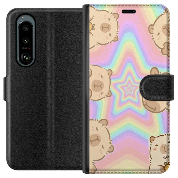 Sony Xperia 5 III Lompakkokotelo Kawaii Capybara Galaxy Söpö Anime Eläin Avaruusteema Kawaii Trendi Lahja TikTok-suunnittelu