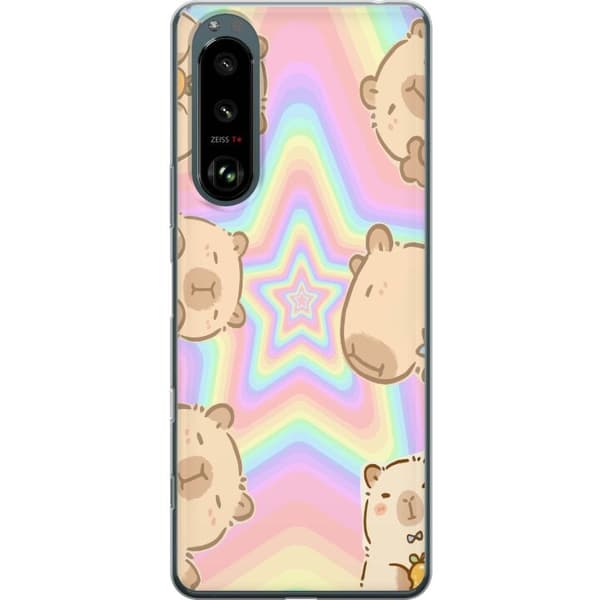 Sony Xperia 5 III Genomskinligt Skal Kawaii Capybara Galaxy Söt Anime Djur Rymdmotiv Kawaii Trend Present TikTok Design