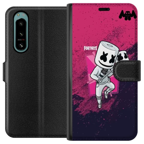 Sony Xperia 5 IV Plånboksfodral Marshmello Fortnite Skin Emote Gaming DJ Karaktär Populärt Motiv Barn Ungdom Trend