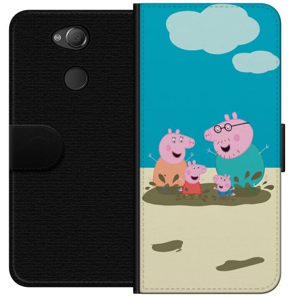 Sony Xperia XA2 Tegnebogsetui Greta Gris Familie Georg Mudderpøl Børnemotiv Serie Populær Børnekarakter Glæde