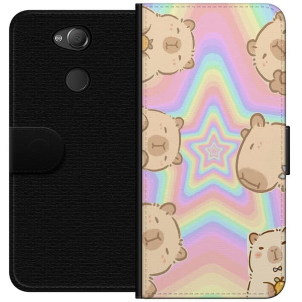 Sony Xperia XA2 Tegnebogsetui Kawaii Capybara Galaxy Sød Anime Dyr Rummotiv Kawaii Trend Gave TikTok Design