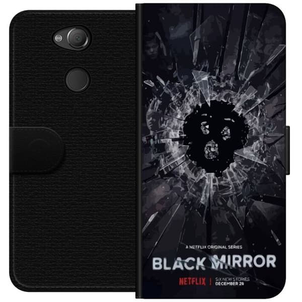 Sony Xperia XA2 Plånboksfodral Black Mirror Sci-Fi Netflix Serie Dystopi Teknik Cyberpunk Mörkt TV Spelmotiv