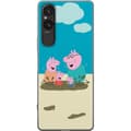 Miniatyrbilde 1 av 3: Sony Xperia 5 V Gjennomsiktig deksel Greta Gris Familien Georg Lerøl Barne Motiv Serie Populær Barnekarakter Glede