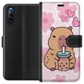 Miniatyrbillede 1 af 3: Sony Xperia L4 Tegnebogsetui Kawaii Capybara Hjerte Anime Stil Sød Design Dyremotiv TikTok Populær Gave Pige