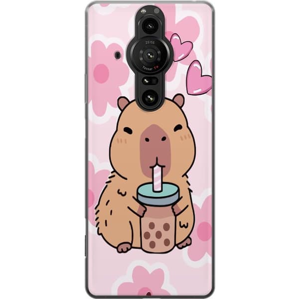 Sony Xperia Pro-I Gjennomsiktig deksel Kawaii Capybara Hjerteanime Stil Søt Design Dyretema TikTok Populær Gave Jente