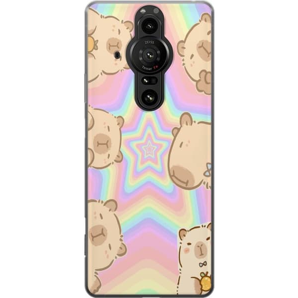 Sony Xperia Pro-I Gennemsigtig cover Kawaii Capybara Galaxy Sød Anime Dyr Rummotiv Kawaii Trend Gave TikTok Design