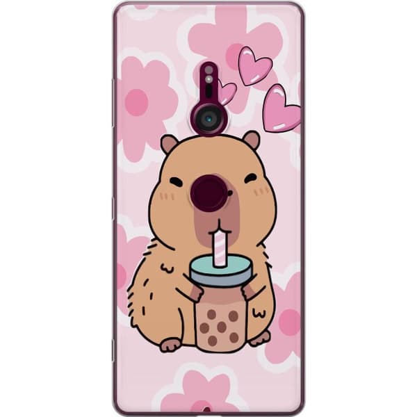 Sony Xperia XZ3 Genomskinligt Skal Kawaii Capybara Hjärtan Anime Stil Söt Design Djurmotiv TikTok Populärt Present Tjej