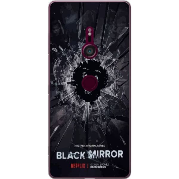 Sony Xperia XZ3 Genomskinligt Skal Black Mirror Sci-Fi Netflix Serie Dystopi Teknik Cyberpunk Mörkt TV Spelmotiv