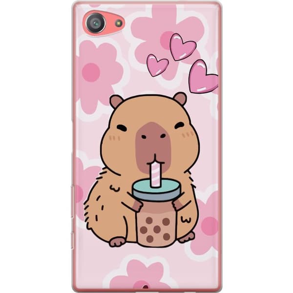 Sony Xperia Z5 Compact Gjennomsiktig deksel Kawaii Capybara Hjerteanime Stil Søt Design Dyretema TikTok Populær Gave Jente