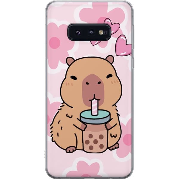 Samsung Galaxy S10e Gennemsigtig cover Kawaii Capybara Hjerte Anime Stil Sød Design Dyremotiv TikTok Populær Gave Pige
