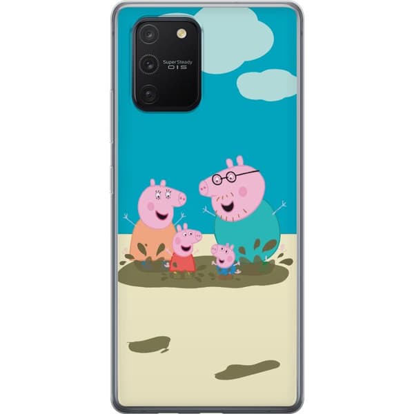 Samsung Galaxy S10 Lite Genomskinligt Skal Greta Gris Familjen George Lerpöl Barnmotiv Serie Populär Barnkaraktär Glädje