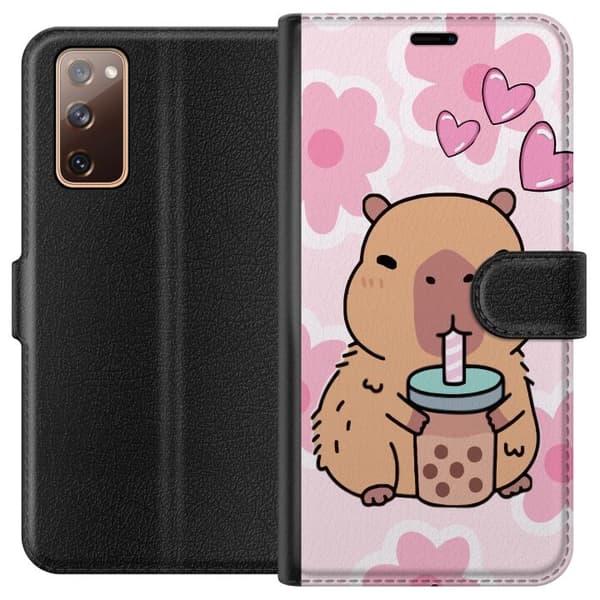 Samsung Galaxy S20 FE Tegnebogsetui Kawaii Capybara Hjerte Anime Stil Sød Design Dyremotiv TikTok Populær Gave Pige