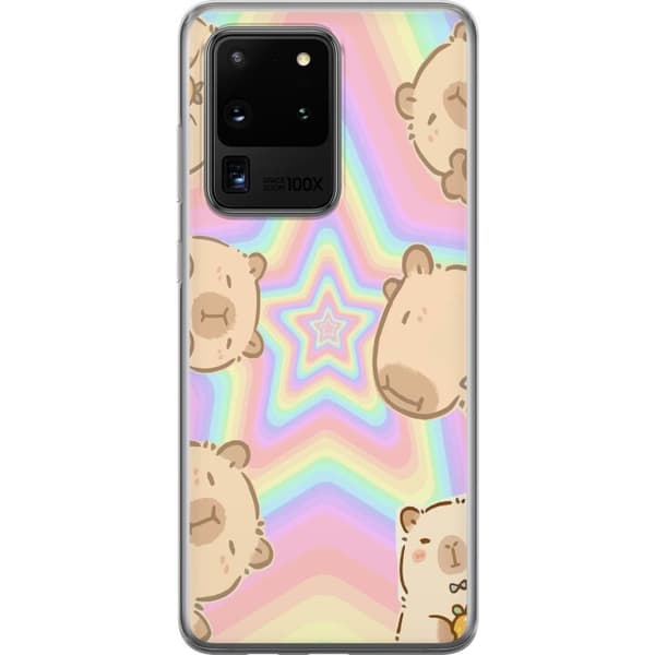 Samsung Galaxy S20 Ultra Gjennomsiktig deksel Kawaii Capybara Galaxy Søt Anime Dyr Romtema Kawaii Trend Gave TikTok Design