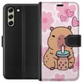 Miniatyrbild 1 av 3: Samsung Galaxy S21 FE 5G Plånboksfodral Kawaii Capybara Hjärtan Anime Stil Söt Design Djurmotiv TikTok Populärt Present Tjej