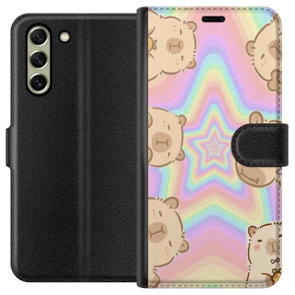 Samsung Galaxy S21 FE 5G Lompakkokotelo Kawaii Capybara Galaxy Söpö Anime Eläin Avaruusteema Kawaii Trendi Lahja TikTok-suunnittelu