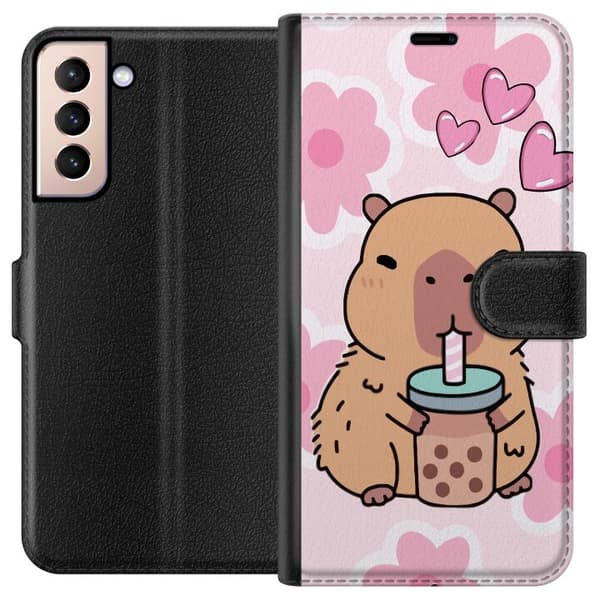 Samsung Galaxy S21 Lompakkokotelo Kawaii Capybara Sydän Anime-tyyli Söpö Suunnittelu Eläinaihe TikTok Suosittu Lahja Tyttö