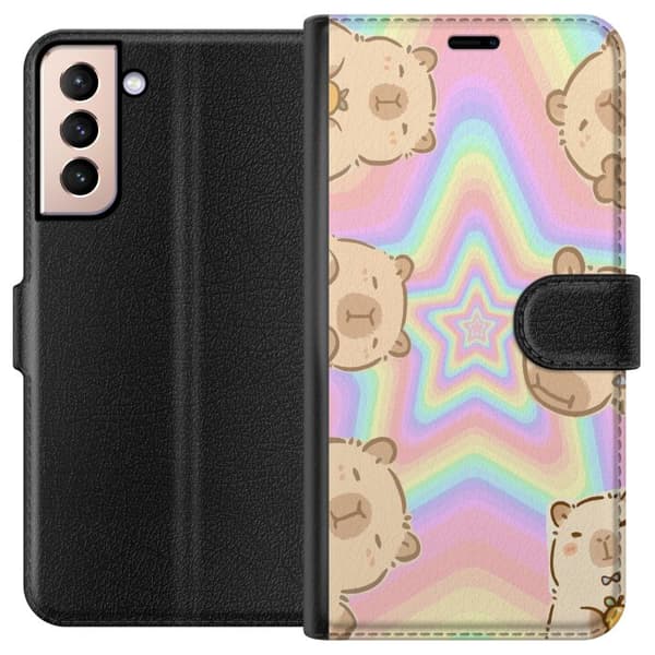 Samsung Galaxy S21 Lompakkokotelo Kawaii Capybara Galaxy Söpö Anime Eläin Avaruusteema Kawaii Trendi Lahja TikTok-suunnittelu
