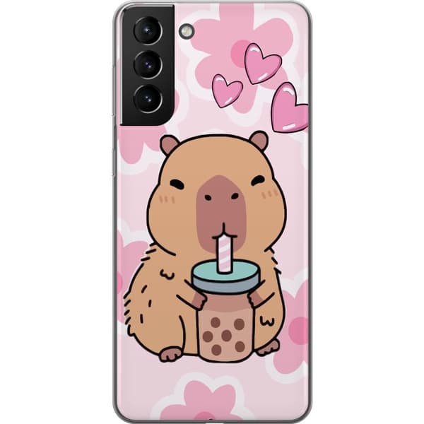 Samsung Galaxy S21+ 5G Läpinäkyvä kuori Kawaii Capybara Sydän Anime-tyyli Söpö Suunnittelu Eläinaihe TikTok Suosittu Lahja Tyttö