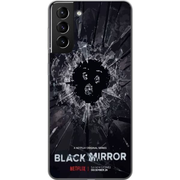 Samsung Galaxy S21+ 5G Genomskinligt Skal Black Mirror Sci-Fi Netflix Serie Dystopi Teknik Cyberpunk Mörkt TV Spelmotiv