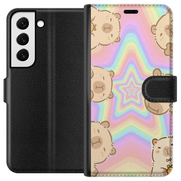 Samsung Galaxy S22 5G Tegnebogsetui Kawaii Capybara Galaxy Sød Anime Dyr Rummotiv Kawaii Trend Gave TikTok Design