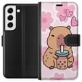 Miniatyrbillede 1 af 3: Samsung Galaxy S22+ 5G Tegnebogsetui Kawaii Capybara Hjerte Anime Stil Sød Design Dyremotiv TikTok Populær Gave Pige