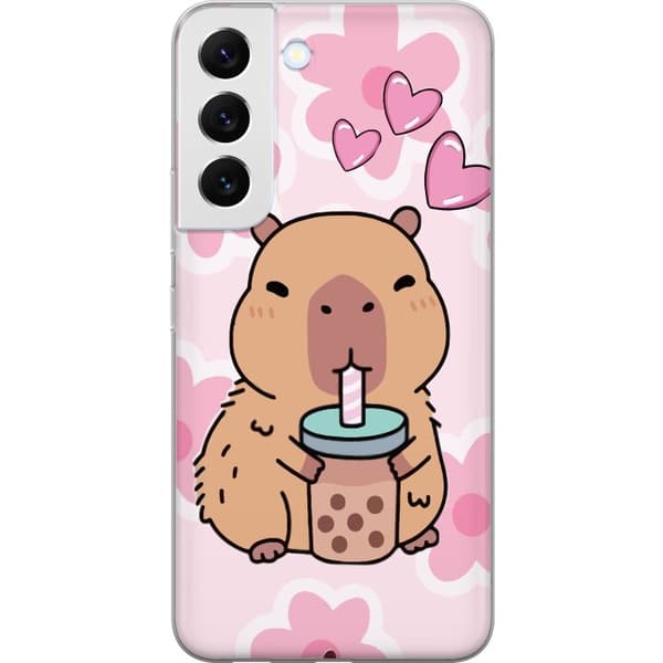 Samsung Galaxy S22 5G Gjennomsiktig deksel Kawaii Capybara Hjerteanime Stil Søt Design Dyretema TikTok Populær Gave Jente
