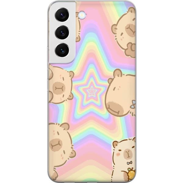 Samsung Galaxy S22 5G Gennemsigtig cover Kawaii Capybara Galaxy Sød Anime Dyr Rummotiv Kawaii Trend Gave TikTok Design