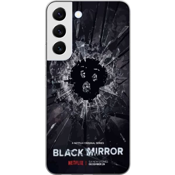 Samsung Galaxy S22 5G Gjennomsiktig deksel Black Mirror Sci-Fi Netflix Serie Dystopi Teknologi Cyberpunk Mørkt TV Videospill Tema