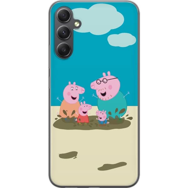 Samsung Galaxy S23 FE Gennemsigtig cover Greta Gris Familie Georg Mudderpøl Børnemotiv Serie Populær Børnekarakter Glæde