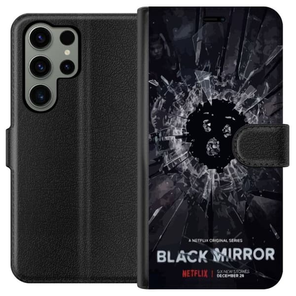 Samsung Galaxy S23 Ultra Lommeboketui Black Mirror Sci-Fi Netflix Serie Dystopi Teknologi Cyberpunk Mørkt TV Videospill Tema