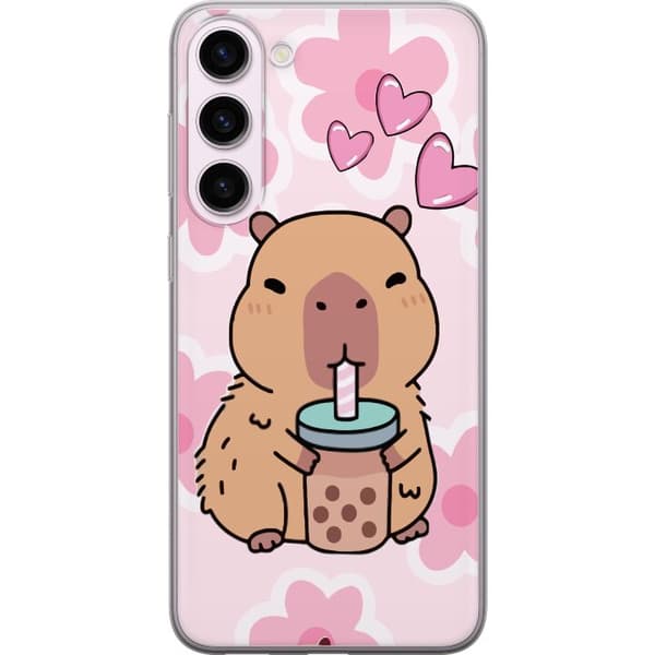 Samsung Galaxy S23+ Gennemsigtig cover Kawaii Capybara Hjerte Anime Stil Sød Design Dyremotiv TikTok Populær Gave Pige