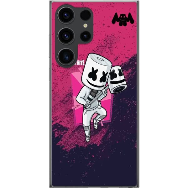 Samsung Galaxy S24 Ultra Genomskinligt Skal Marshmello Fortnite Skin Emote Gaming DJ Karaktär Populärt Motiv Barn Ungdom Trend