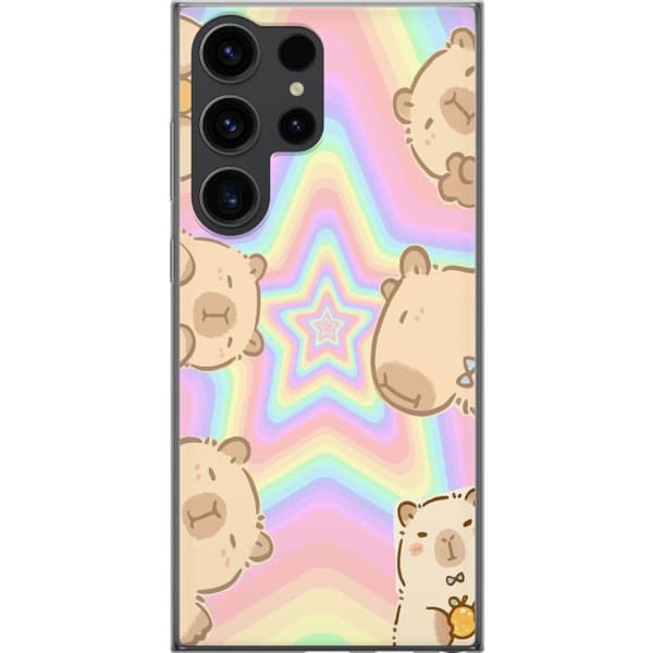 Samsung Galaxy S24 Ultra Gennemsigtig cover Kawaii Capybara Galaxy Sød Anime Dyr Rummotiv Kawaii Trend Gave TikTok Design